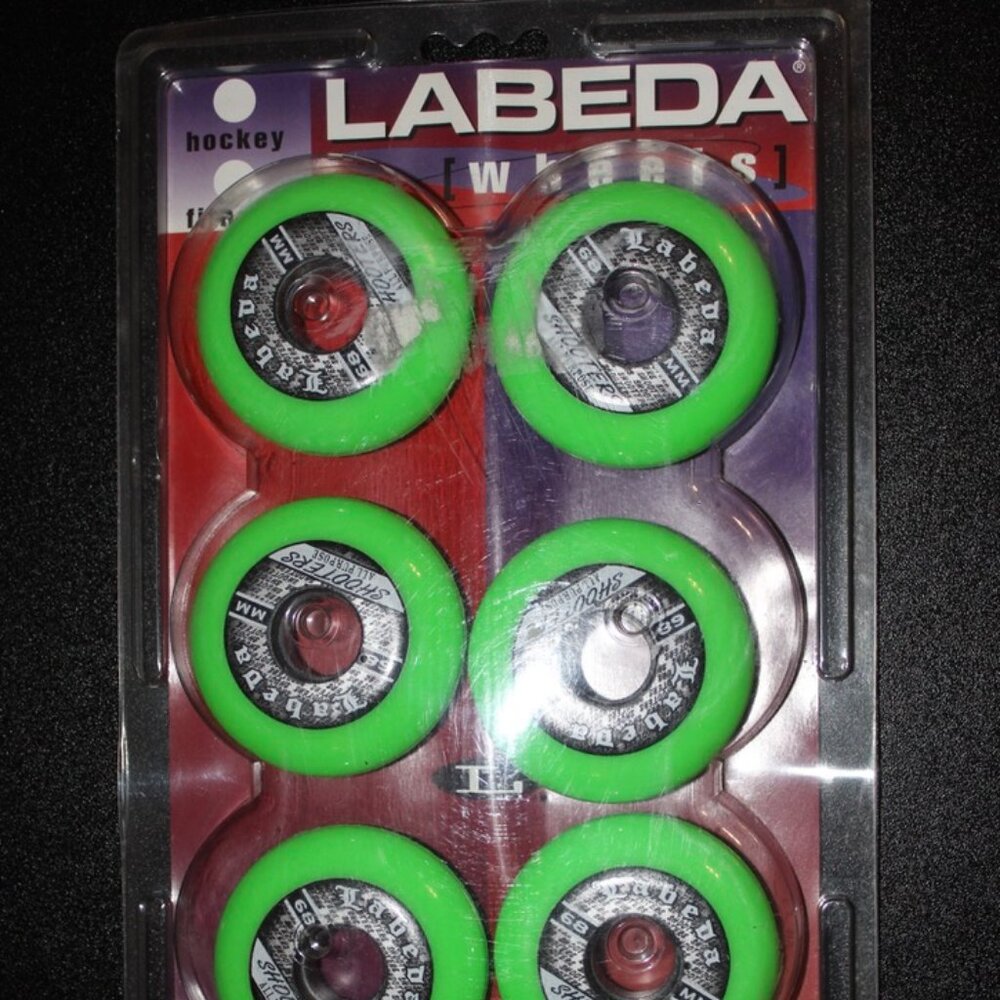 Vintage Labeda Roller Hockey Wheels 68 MM Green Shooters Skates Brand New